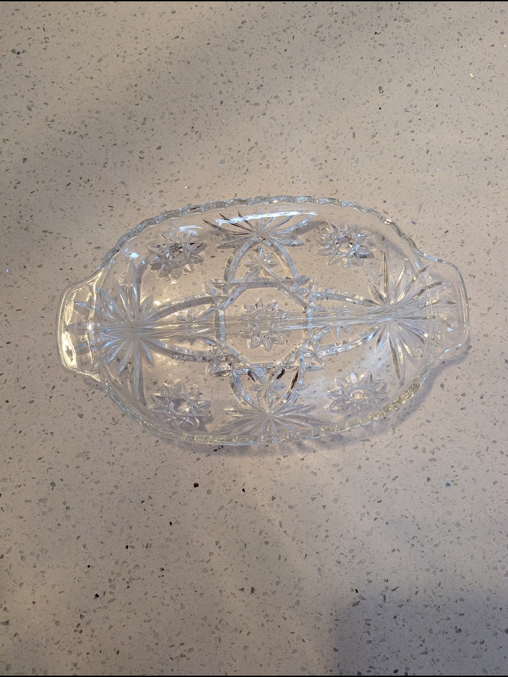 Vintage Anchor Hocking Star of David Divided Relish Dish